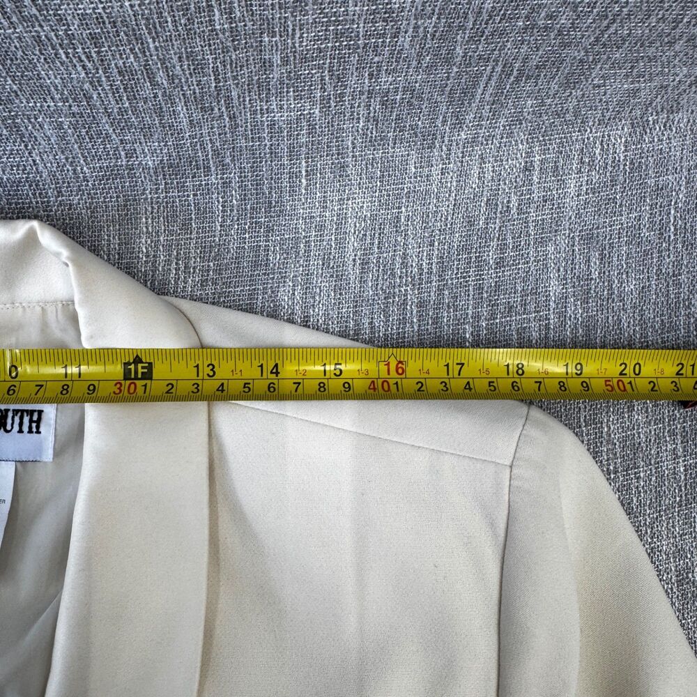 Plaza South Cream White Satin Shawl Collar Blazer Jacket Vintage Size 18 - Picture 10 of 13